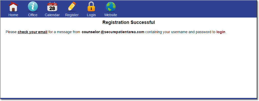 Portal Registration Success