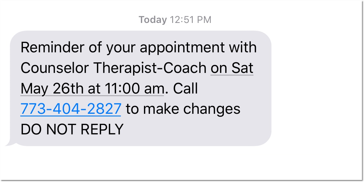 Session Reminder Text