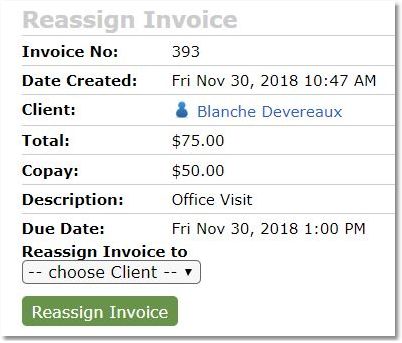 Reassign Invoice